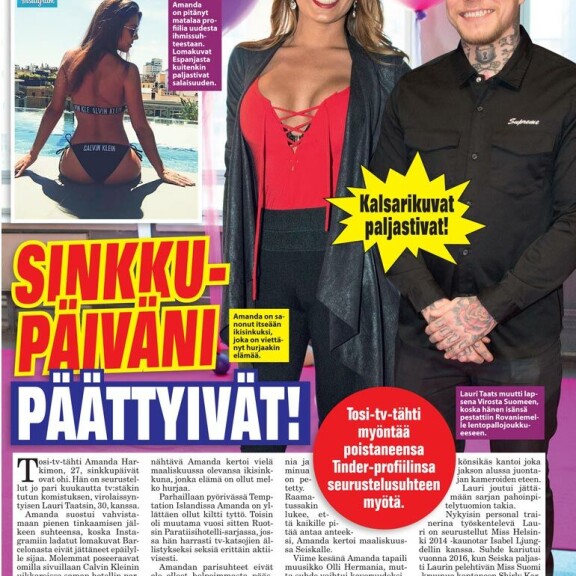 SEISKA 21/2018 Laurin rinnalla on nähty useita julkkisnaisia. Dj Amanda harkimo on yksi Taatsin; takavuosien valloituksista. SEISKA 21/2018 Laurin rinnalla on nähty useita julkkisnaisia. Dj Amanda harkimo on yksi Taatsin takavuosien valloituksista.