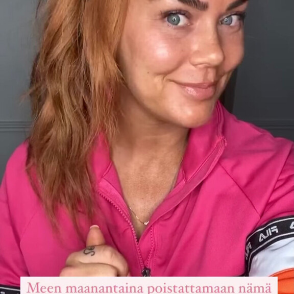 Kuvakaappaus Rosannan Instagram-videotarinasta. Rosanna