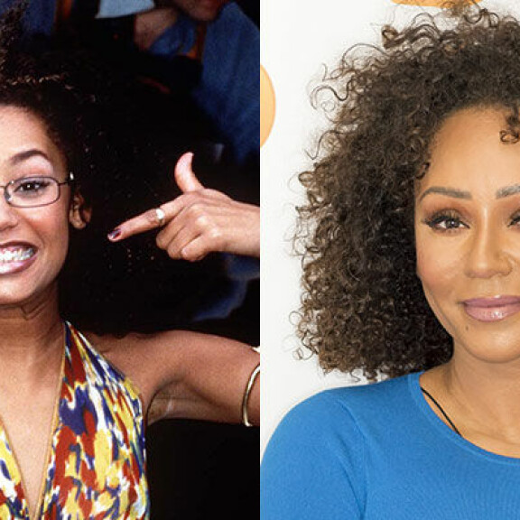 Mel B vuonna 1997 (vas.) ja 2021. Mel B