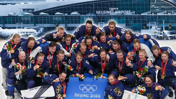 Kultaleijonien lento pahasti myöhässä – kiekkosankareita odottaa yllätysratkaisu Helsinki-Vantaalla Leijonat.