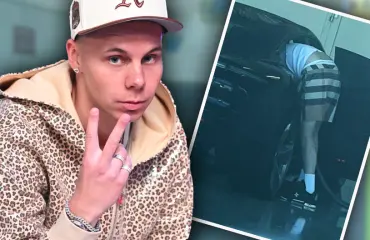 Kohuräppärin touhut ökyauton luona herättivät huomiota Helsingissä – salakuvat!