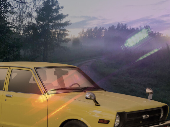 Kuvan kaltainen Datsun meni lunastuskuntoon juhannuksena 1978. Kuvituskuva.
