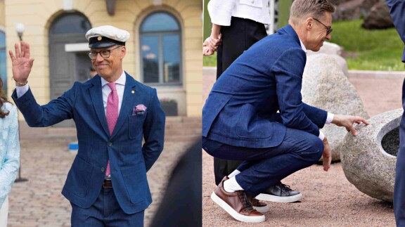 Stubb myös kierrättää pukeutumistaan ja tietää etiketit kenkiä myöden.