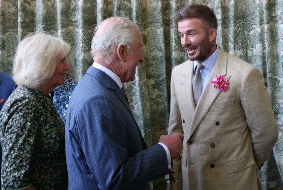 Kuningas ja David ovat jo vanhoja tuttuja. He tapasivat toukokuussa RHS Chelsea Flower Show -puutarhanäyttelyssä.
