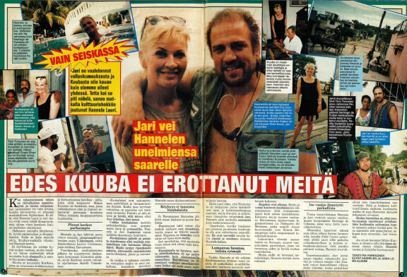 Hannele Lauri oli Jari-rakkaansa kanssa Kuubassa vuonna 1995.
