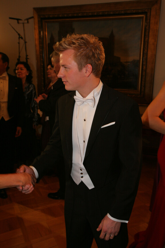 Kimi Räikkönen Itsenäisyyspäivän vastaanotolla mestaruusvuonna 2007.