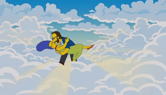 Marge nauttii tuonpuoleisesta elämästään taivaassa yhdessä kouluihastuksensa, Ringo Starrin, kanssa.