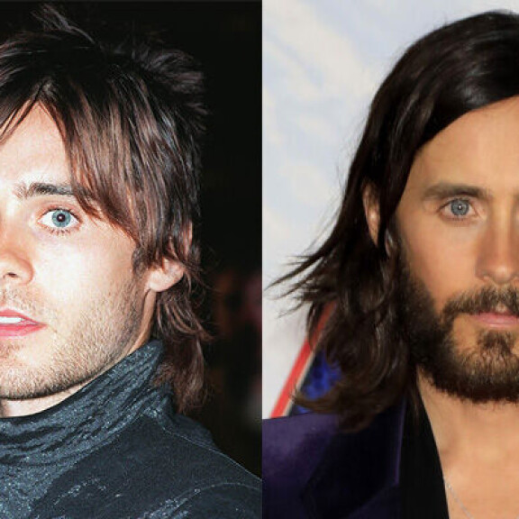Kuvien välillä on 20 vuotta eroa, eikä niitä ole muokattu. Vasemmalla oleva otos on vuosituhanne alusta, oikealla oleva viime vuodelta. Jared Leto