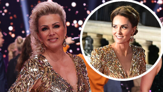 TTK-tuomari Helena Ahti-Hallberg valitsi suosikkiasunsa finaaliin - kultainen luomus kuin suoraan brittiprinsessa Catherinen vaatekaapista Helena Ahti-Hallberg ja Walesin prinsessa Catherine