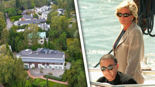 Tiesitkö? Prinsessa Diana pakeni kohua Suomeen - tältä näyttävät Dodi al-Fayedin miljardööri-isän Espoon-kartanot Diana ja Dodi