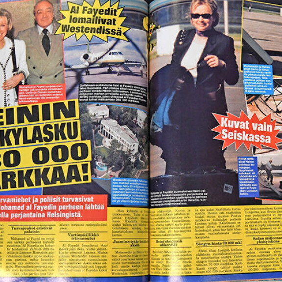 Seiska kertoi al-Fayedien Suomen-vierailusta vuonna 1997. Perhe saapui Helsinkiin yksityiskoneella. Seiska