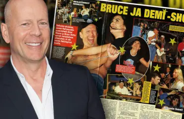 Bruce Willis biletti Helsingissä ilman paitaa