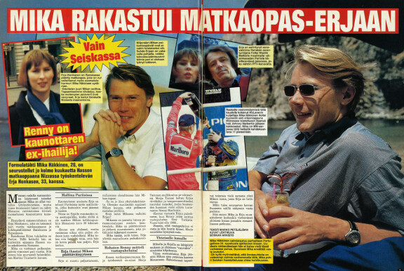 Mika Häkkisen ihastuminen oli suuri uutinen vuonna 1995.