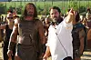 Brett Ratner ja Dwayne Johnson elokuvan Hercules kuvauksissa.