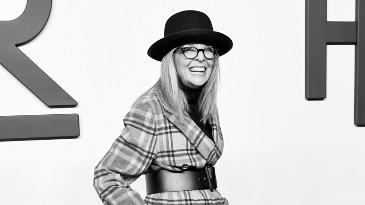 Näyttelijä Diane Keaton on kuollut Mustavalkoinen kuva edesmenneestä Diane Keatonista.