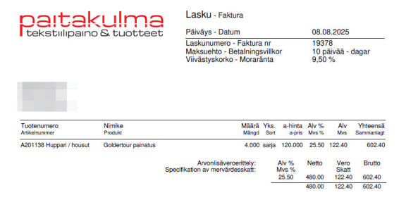 Painatuksia on haluttu Soberlifen- sekä Goldentourin painatuksilla.