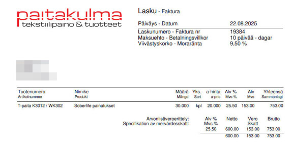 Paitakulmalla on yhteensä saatavia lähes 2 000 euron edestä.