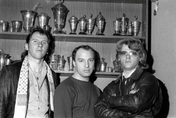 Cisse Häkkinen, Remu Aaltonen ja Albert Järvinen muodostivat legendaarisen Hurriganes-yhtyeen. Kuva vuodelta 1979.