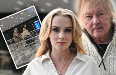 Matkaväsymys yllätti! Danny ja Helmi Loukasmäki nuupahtaneina lentokentällä – video