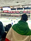 Katsomossa seurattiin sydän syrjällään Italian kenraaliharjoitusta Saksaa vastaan.