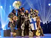 Lordi juhli euroviisuvoittoaan Ateenassa keväällä 2006.
