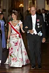 Kuningatar Silvia ja Norjan kuningas Harald kuvattuna gaalaillallisella vuonna 2005.