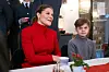 Kruununprinsessa Victoria ja prinssi Oscar vuonna 2024. Kruununprinsessa ei matkustanut mukaan jalkapalloa seuraamaan.