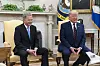 Erityisesti Sauli Niinistön presidenttiyden loppuaikaan kuului kaikenlaista, kuten muun muassa Ukrainan sota ja sitä seurannut Nato-jäsenyys-projekti. Kuva Valkoisesta talosta, jossa Sauli vieraili Yhdysvaltain presidentti Donald Trumpin vieraana vuonna 2019.