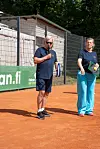 Presidentti Sauli Niinistö avasi 2026 Midnight Sun Tennis -turnauksen. Vieressä tapahtuman johtaja Kadri-Ann Õunap.