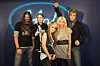 Kristian Meurman (vas.), Ari Koivunen, Anna Abreu, Kristiina Brask ja Panu Larnos Idols-kilpailun toisessa finaalissa vuonna 2007.