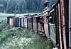 Kuvassa temppuilua Jokioisten museorautatiellä vanhassa höyryjunassa. Kuva vuodelta 2000.