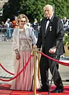 Kesäkuussa kuningas Harald ja kuningatar Sonja olivat Ruotsissa kunnioittamassa naapurimaan hallitsijaparin kuningas Kaarle Kustaan ja kuningatar Silvian kultahääpäivää.