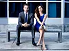 Meghan ja Patric J. Adams näyttelivät yhdessä Pukumiehet-tv-sarjassa.