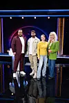Kalle Lambergin johdolla kilpailemassa ovat Karim Rapatti, Anne-Mari ”Amskidabamski” Tarkkio ja Sini ”Papananaama” Laitinen. Saku Tiainen/Warner Bros. Discovery
