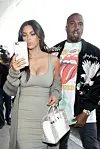 Kim Kardashian ja ex-mies Kanye West Los Angelesin lentokentällä vuonna 2016.