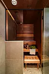 Uudistettu sauna.