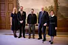 Norjan kuninkaalliset tapasivat Volodymyr Zelenskyin vuonna 2023. Kuvassa Mette-Marit, Haakon, edesmennyt kuningas Harald ja kuningatar Sonja.