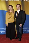 Tuuli ja Lauri Pirjo i Sverige -elokuvan kutsuvierasensi-illassa 26. syyskuuta.