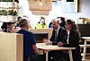 William ja Catherine viettivät tovin myös kahvilassa istuen. Sisustustyyli on tuttu myös Suomen Ikeoista.
