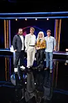 Jeopardy, syksy 2026 finaali. Kalle Lamberg, Aku Sipola, Sini Laitinen ja Elias Westerberg. Saku Tiainen/Skydance.