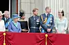 Silloinen prinssi Andrew, kuningatar Elizabeth, Meghan ja Harry vuonna 2018.