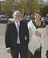 Rafaela Seppälä ja Kaj Forsblom osallistuivat vuonna 2002 Suvi Lindénin ja Timo Mehtälän häihin.
