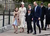 Prinsessa Charlotte, prinsessa Catherine, prinssi George, prinssi Louis ja prinssi William huhtikuussa yhdessä.