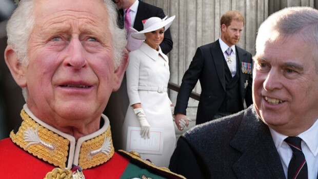 Charlesin harteilla korjata perheriidat - toteuttaako kuningattaren kuolema herttuatar Meghanin toiveen? Entä häädetäänkö kohu-Andrew lopullisesti hovista? Kuningas Charles, Sussexin herttuapari Harry ja Meghan sekä prinssi Andrew
