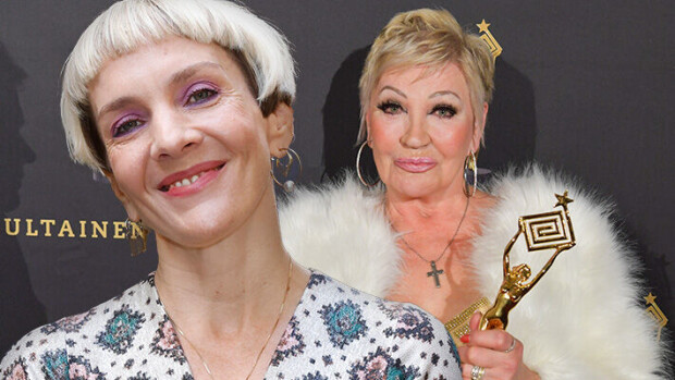 Mitä ihmettä? Maria Veitola nuolaisee Hannele Lauria - kuva Maria Veitola ja Hannele Lauri