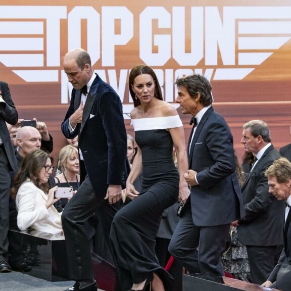 Prinssi William ja herttuatar Catherine tapasivat Top Gun -tähti Tom Cruisen tämän elokuvan ensi-illassa. catherine, william, tom cruise