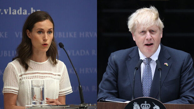 Kumman shortsit ovat tyylikkäämmät, Boris Johnsonin vai Sanna Marinin? Kuvapari huvittaa netissä sanna marin ja boris johnson