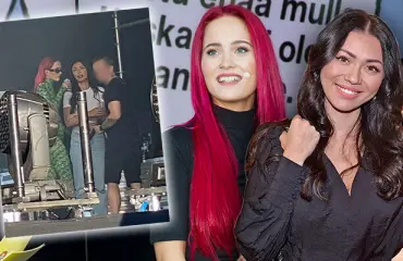 Suloiset salakuvat! Shirly kannusti lonkeroa lipittävää Sannia festareiden parhaalla paikalla