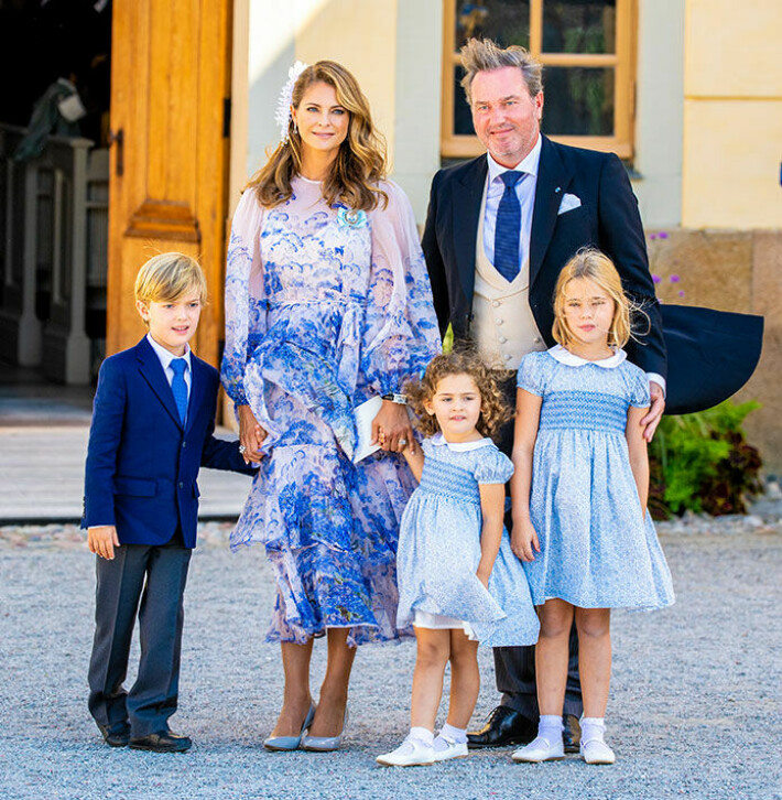 Prinsessa Madeleine ja Chris O'Neill sekä Leonore, Nicolas ja Adrienne