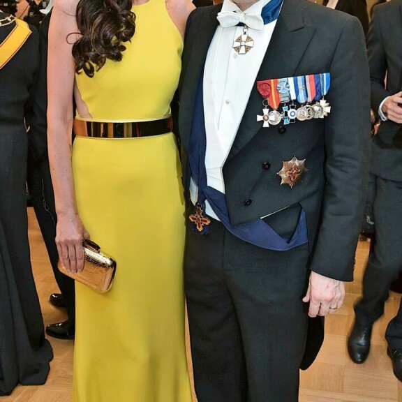 Elina ja Ike Kanerva olivat tuttu näky Linnan juhlissa. Usein Elina valittiin yhdeksi Linnan parhaiten pukeutuvista naisista. Kuva on vuodelta 2014. Elina Kanerva, Ilkka Kanerva